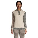 【送料無料】 ランズエンド レディース Tシャツ トップス Women's Lands' End Sport Knit Mockneck Sweatshirt Warm Birch Pattern