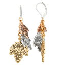 【送料無料】 ネーピア レディース ピアス・イヤリング アクセサリー Napier Tri Tone Fall Leaves Linear Earrings Tri Tone|詳細画像