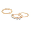 【送料無料】 LC Lauren Conrad レディース リング アクセサリー LC Lauren Conrad Bezel Stone Stackable Ring Set Clear