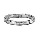 【送料無料】 アンブランデッド メンズ ブレスレット・バングル・アンクレット アクセサリー Stainless Steel 1/10-ct. T.W. Black Diamond Bracelet - Men Multi/None(4)