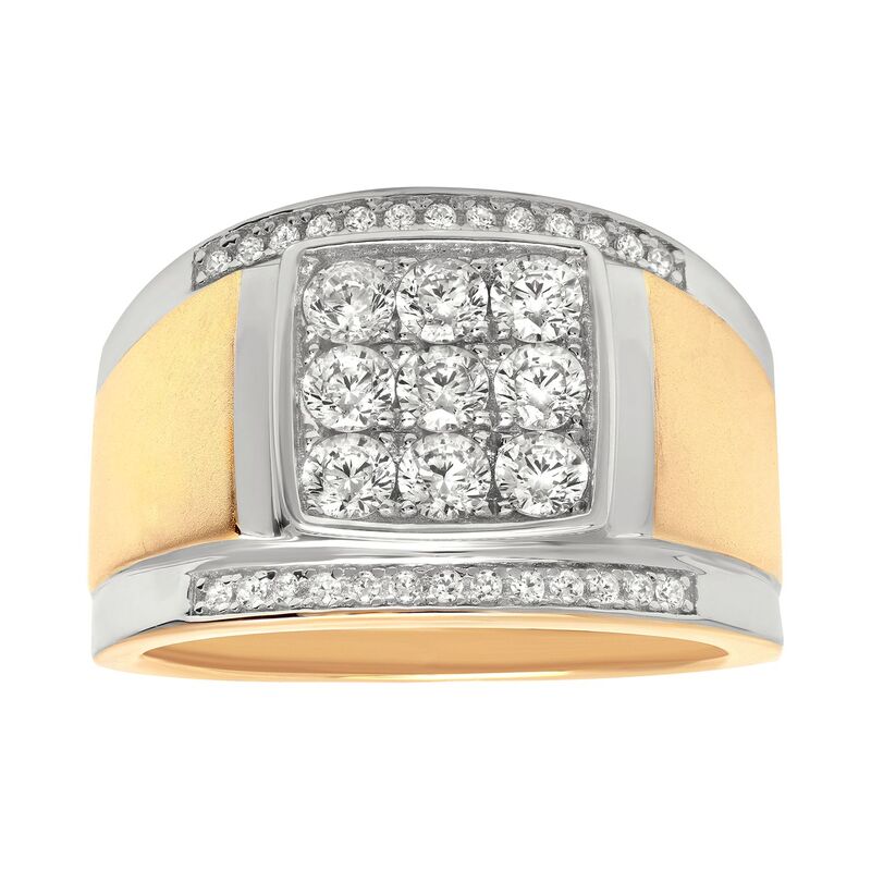 アンブランデッド メンズ アクセサリー リング Unbranded Men's 14k Gold Over Silver Cubic Zirconia Clustering Silvertone ゴールド(4)