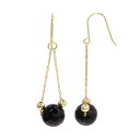 【送料無料】 アンブランデッド レディース ピアス・イヤリング アクセサリー 14K Gold Aquamarine Dangle Earrings Onyx