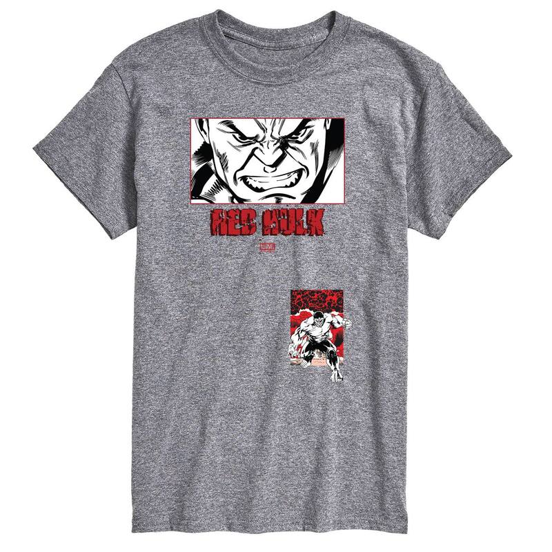 【送料無料】 マーベル メンズ Tシャツ トップス Men's Marvel Captain America Brave New World Red Hulk Patches Graphic Tee Athletic Heather