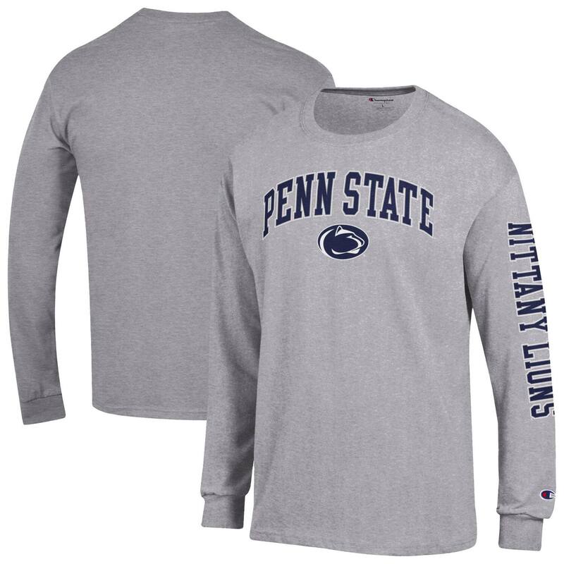 ReVida ŷԾŹ㤨̵֡ ԥ  T ȥåץ Men's Champion Heather Gray Penn State Nittany Lions Arch Over Logo 2-Hit Long Sleeve T-Shirt Pst GreyפβǤʤ10,980ߤˤʤޤ
