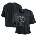 【送料無料】 ファナティクス レディース Tシャツ トップス Women's Fanatics Chicago Bears Oversized Raglan V-Neck Blackout Fashion Jersey Brs Black