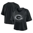 【送料無料】 ファナティクス レディース Tシャツ トップス Women's Fanatics Green Bay Packers Oversized Raglan V-Neck Blackout Fashion Jersey Pkr Black
