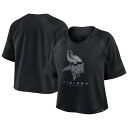 【送料無料】 ファナティクス レディース Tシャツ トップス Women's Fanatics Minnesota Vikings Oversized Raglan V-Neck Blackout Fashion Jersey Mvk Black