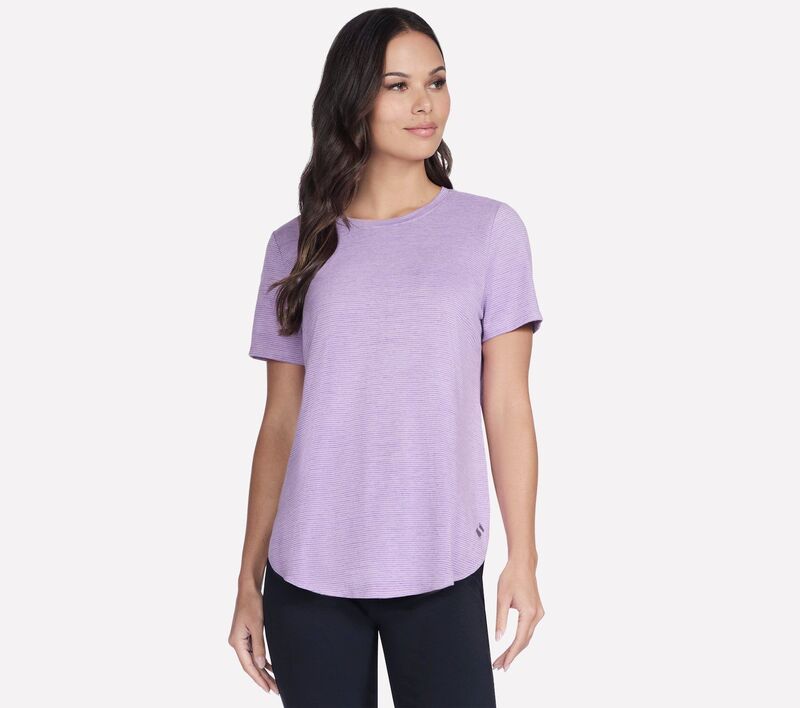 【送料無料】 スケッチャーズ レディース Tシャツ トップス Women's Skechers Swift Stripe Tunic Tee ..