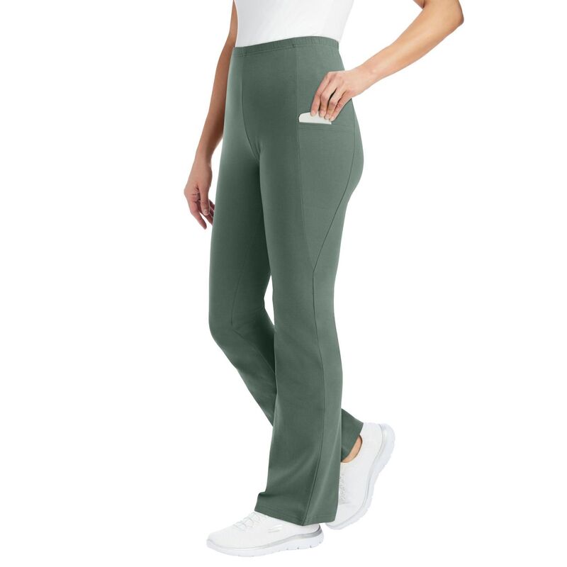 ウーマン ウィズイン レディース ボトムス カジュアルパンツ ブーツカット プラスサイズ トール ブーツ Woman Within Plusize Tall Pocket Bootcut Legging Pine