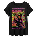 【送料無料】 マーベル レディース Tシャツ トップス Juniors' Marvel Zombies The Hunger Returns! Avengers Ressurect Oversized Tee Black