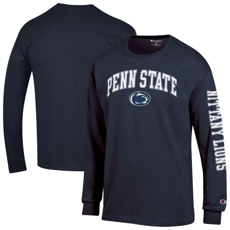 ReVida ŷԾŹ㤨̵֡ ԥ  T ȥåץ Men's Champion Navy Penn State Nittany Lions Arch Over Logo 2-Hit Long Sleeve T-Shirt Pst NavyפβǤʤ10,980ߤˤʤޤ