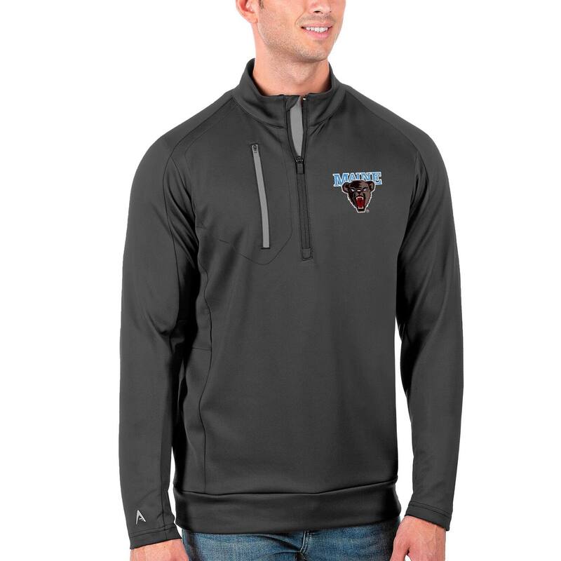 【送料無料】 アンティグア メンズ Tシャツ トップス Men's Antigua Charcoal/Silver Maine Black Bears Generation Half-Zip Pullover Jacket Mne Charco