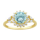 【送料無料】 プリムローズ レディース リング アクセサリー PRIMROSE Sterling Silver Clear & Lavender Cubic Zirconia Flower Band Ring Gold Tone Aqua