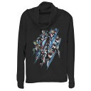 【送料無料】 ライセンス キャラクター レディース Tシャツ トップス Juniors' Marvel Avengers: Endgame Suited Up Team Group Shot Poster Cowlneck Graphic Lightweight Long Sleeve Black