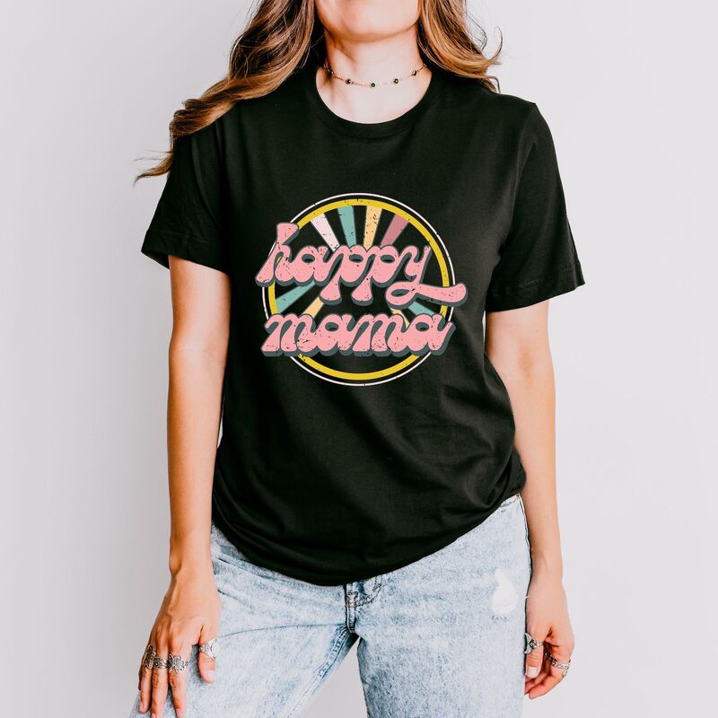 Simply Sage Market レディース トップス Tシャツ Simply Sage Market Happy Mama Rayshort Sleeve Tee Black ブラック