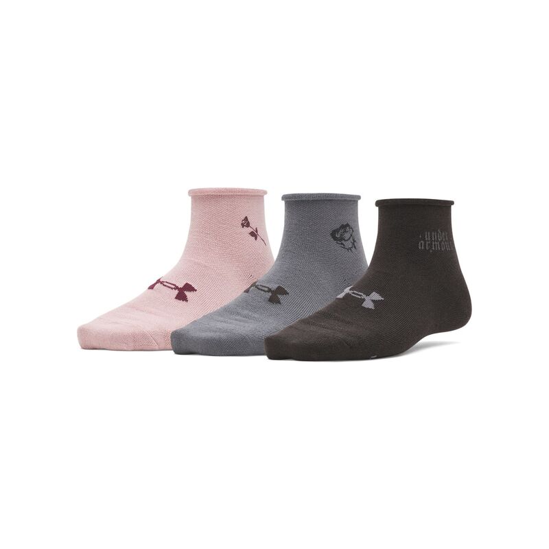 アンダーアーマー レディース アンダーウェア 靴下 Women's Under Armour 3-pc. Quarter Sockset Black..
