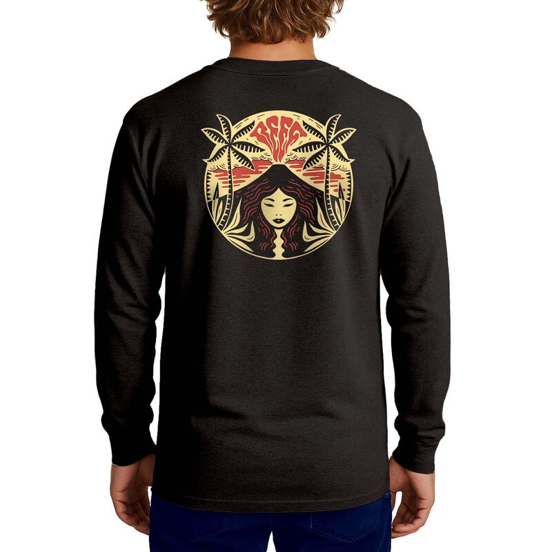 リーフ メンズ トップス Tシャツ グラフィック Men's REEF Pele Long Sleeve Graphic Tee Black ブラック