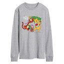 【送料無料】 ライセンス キャラクター メンズ Tシャツ トップス Men's Disney's Winnie The Pooh Christmas Tree Long Sleeve Graphic Tee Athletic Heather