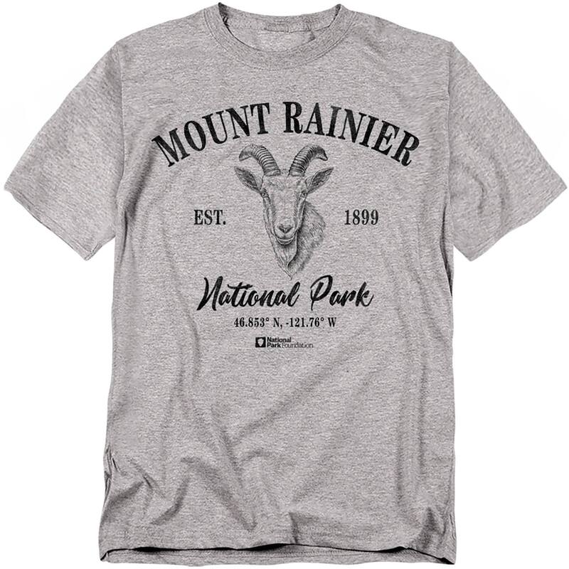 【送料無料】 ライセンス キャラクター メンズ Tシャツ トップス Big & Tall Mount Rainier Mountain Goat Icon Graphic Tee Gray