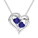 【送料無料】 ステラ グレース レディース ネックレス・チョーカー・ペンダントトップ アクセサリー Stella Grace Sterling Silver Lab-Created Sapphire and Diamond Accent Heart Pendant Blue(4)
