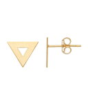 【送料無料】 アンブランデッド レディース ピアス・イヤリング アクセサリー 14k Yellow Gold Open Triangle Stud Earrings 14k Gold