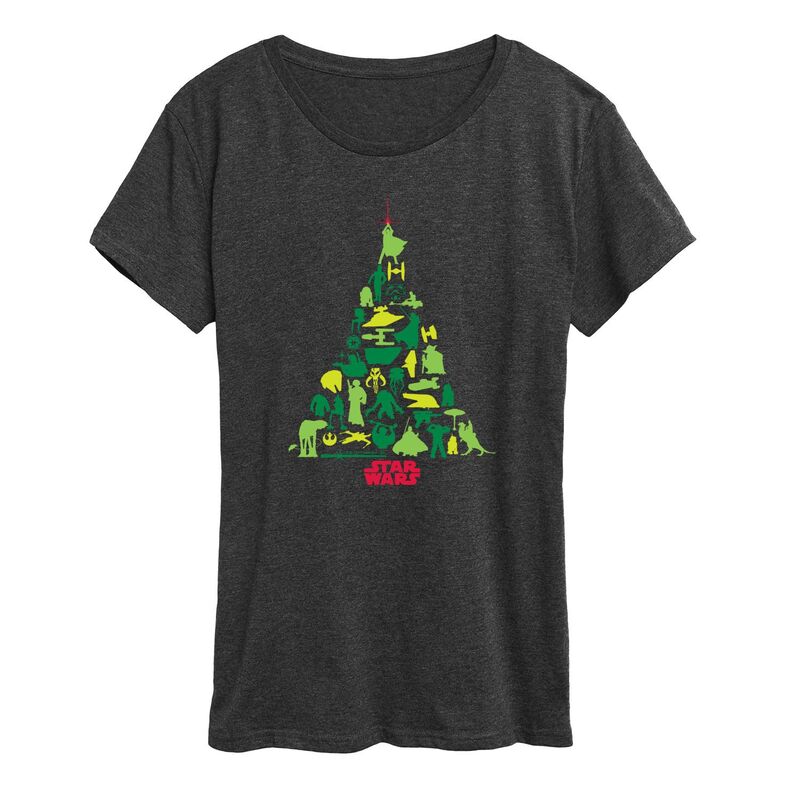 【送料無料】 ライセンス キャラクター レディース Tシャツ トップス Women's Star Wars Christmas Tre..