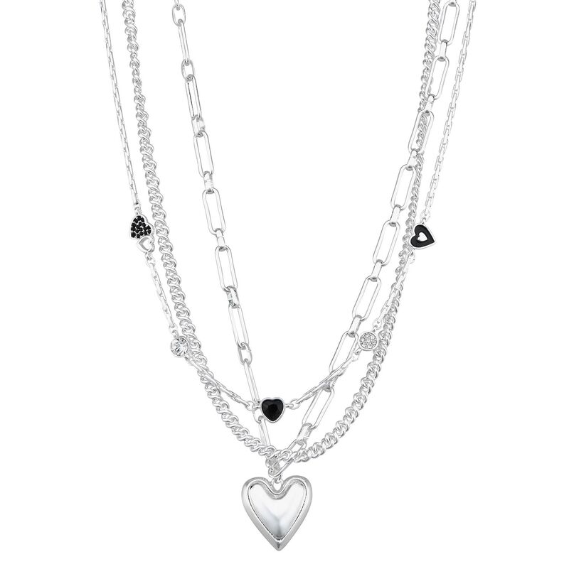 【送料無料】 ナインウェスト レディース ネックレス・チョーカー・ペンダントトップ アクセサリー Nine West Heart Multistrand Necklace Jet Tone