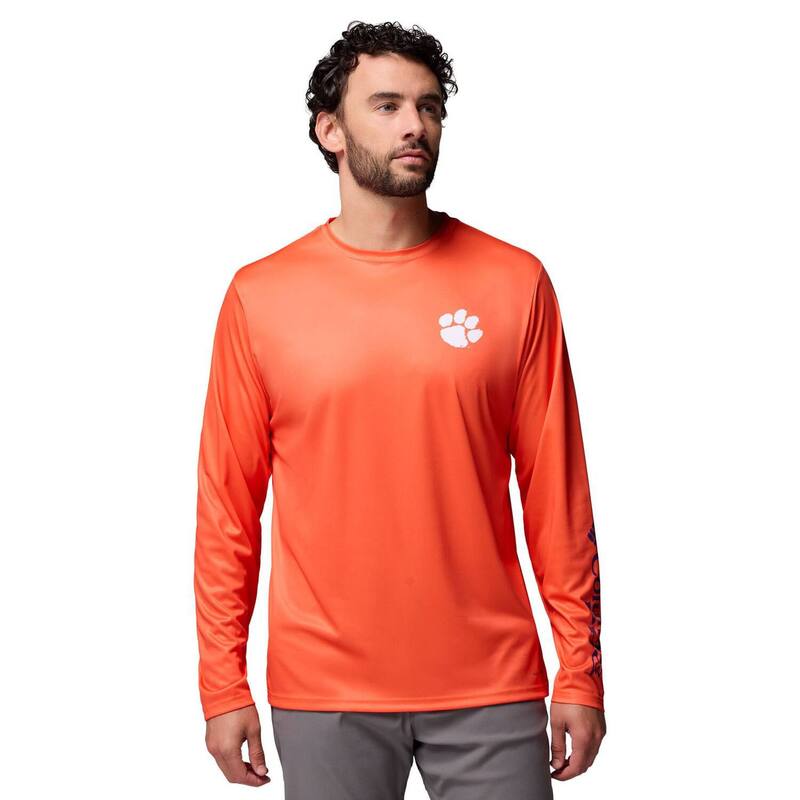 【送料無料】 コロンビア メンズ Tシャツ トップス Men's Columbia Orange Clemson Tigers PHG Terminal Shot Long Sleeve T-Shirt Clm Orange