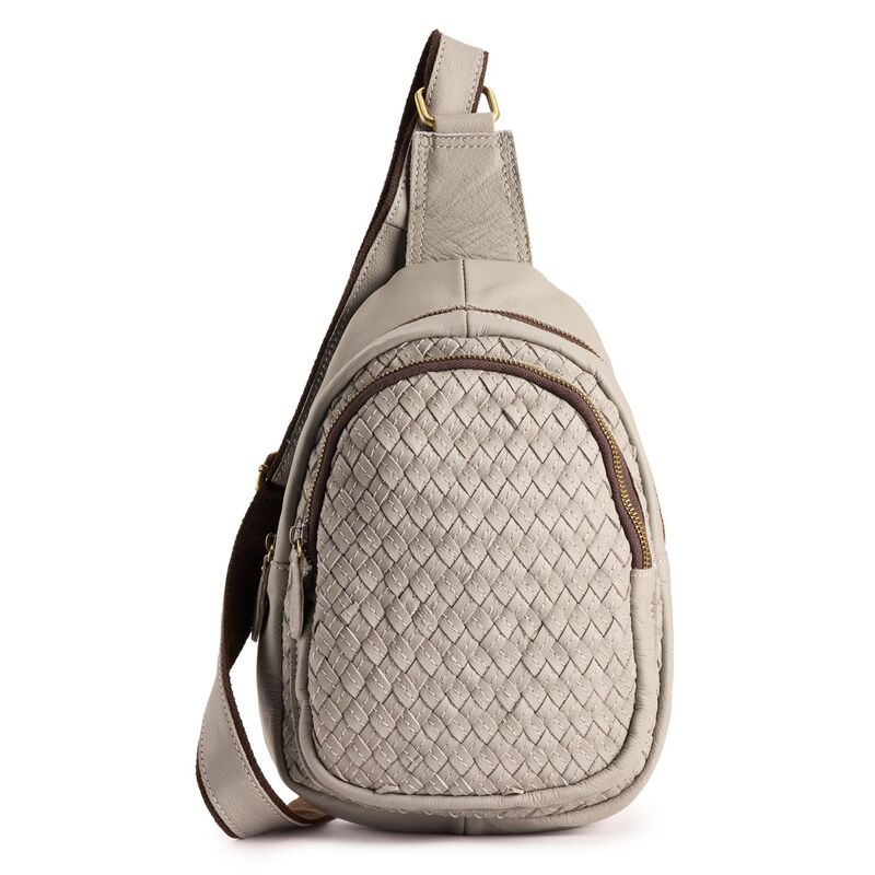 ̵  ǥ ϥɥХå Хå AmeriLeather Woven Crossbody Bag Gray