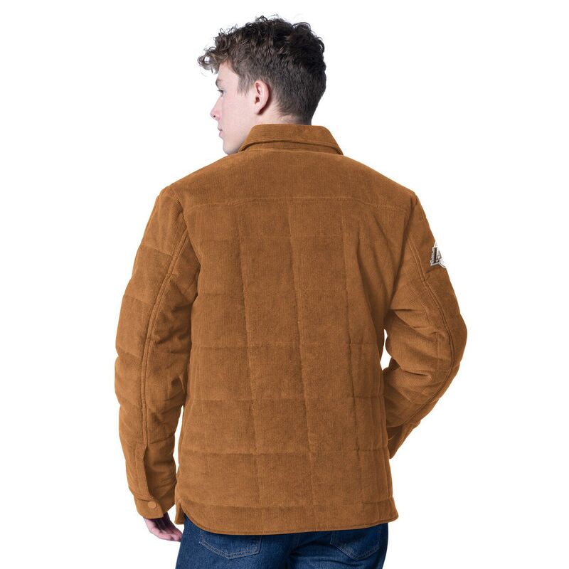 【送料無料】 カール バンクス メンズ ジャケット・ブルゾン アウター Men's G-III Sports by Carl Banks Tan Los Angeles Lakers Triumph Corduroy Chainstitch Quilted Full-Snap Jacket Lak Multi