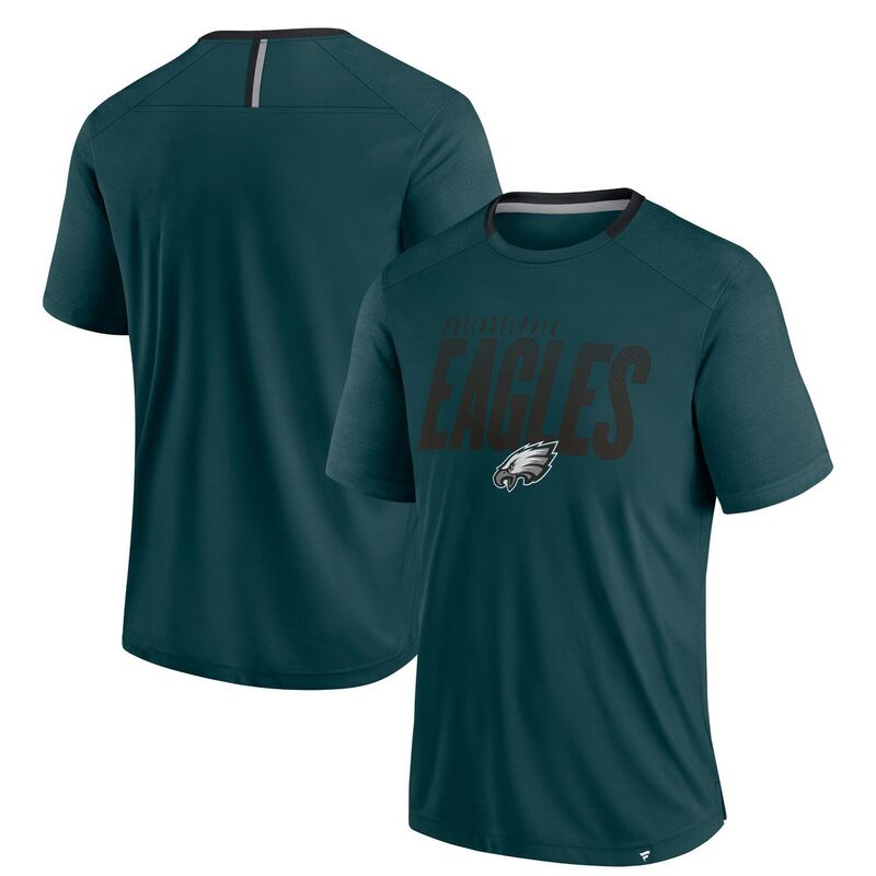 【送料無料】 ファナティクス メンズ Tシャツ トップス Men's Fanatics Midnight Green Philadelphia Eagles Defender Fade Slant T-Shirt Eag Green