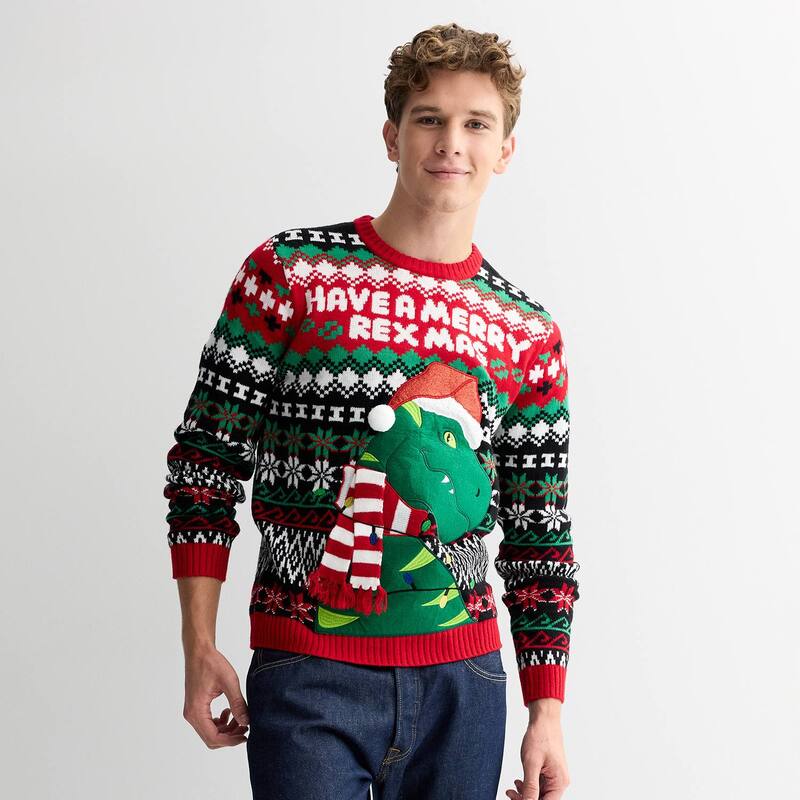 【送料無料】 ライセンス キャラクター メンズ ニット・セーター アウター Men's "Merry Rex Mas" Long..