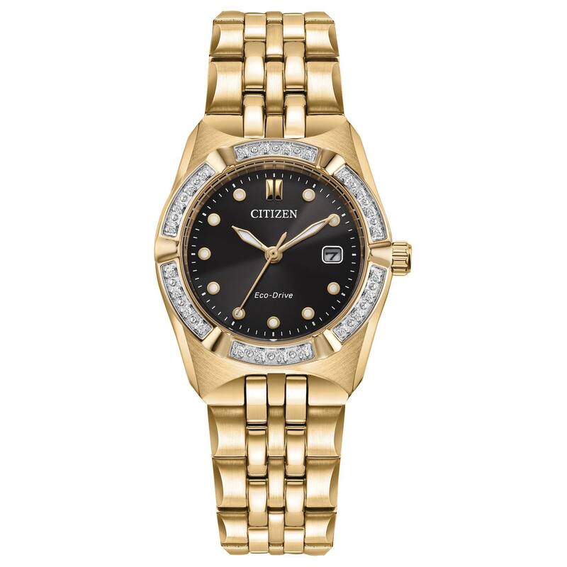 【送料無料】 シチズン レディース 腕時計 アクセサリー Citizen Women's Diamond Accent Bracelet Watch Black