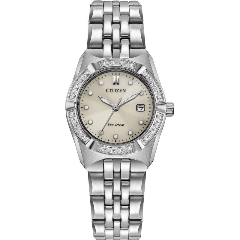 【送料無料】 シチズン レディース 腕時計 アクセサリー Citizen Women's Stainless Steel Diamond Accent Bracelet Watch Tan