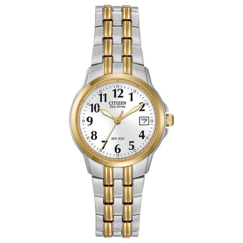 【送料無料】 シチズン レディース 腕時計 アクセサリー Citizen Women's Two-Tone Stainless Steel Bracelet Watch White