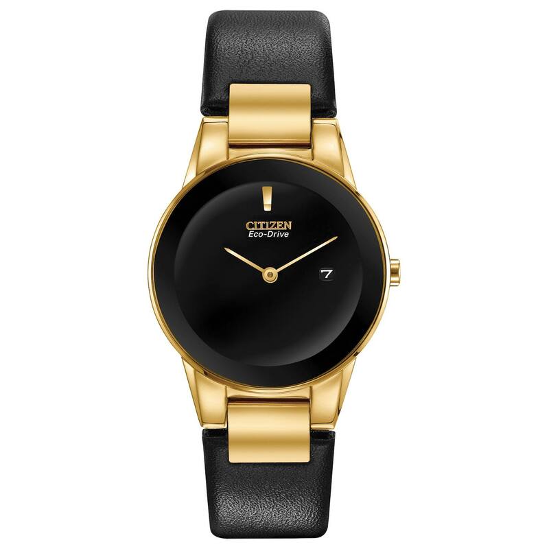 【送料無料】 シチズン レディース 腕時計 アクセサリー Citizen Women's Black Leather Strap Watch Black
