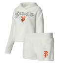 【送料無料】 アンブランデッド レディース ナイトウェア アンダーウェア Women's Concepts Sport Cream San Francisco Giants Fluffy Hoodie Top & Shorts Sleep Set Gnt Beige
