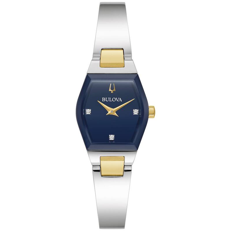 【送料無料】 ブロバ レディース 腕時計 アクセサリー Bulova Women's Modern Gemini Two Tone Stainless Steel Diamond Accent Blue Dial Bracelet Watch - 98P218 Blue(2)