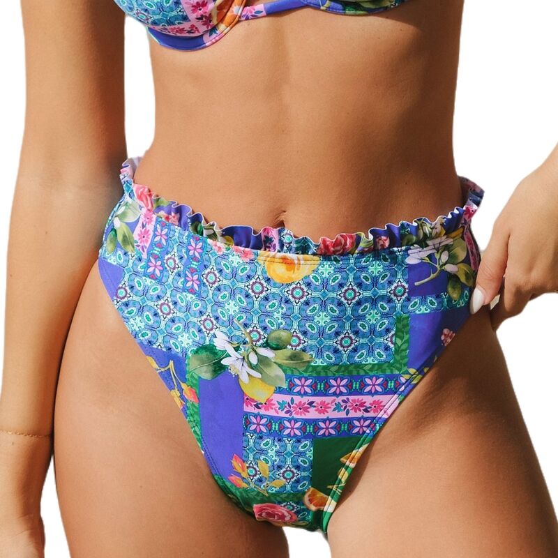 【送料無料】 カップシー レディース ボトムスのみ 水着 Women's Cupshe Printed Merrow Edge High Waist Bikini Bottom Italian Summer