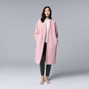 【送料無料】 ヴェラウォン レディース ナイトウェア アンダーウェア Women's Simply Vera Vera Wang Plush Sherpa Long Sleeve Open Front Cardigan Bleached Ptl Faux Fur