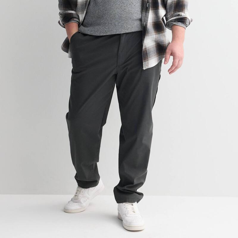 【送料無料】 ソノマ メンズ カジュアルパンツ ボトムス Big & Tall Sonoma Goods For Life Side Zip Ripstop Pants Charcoal