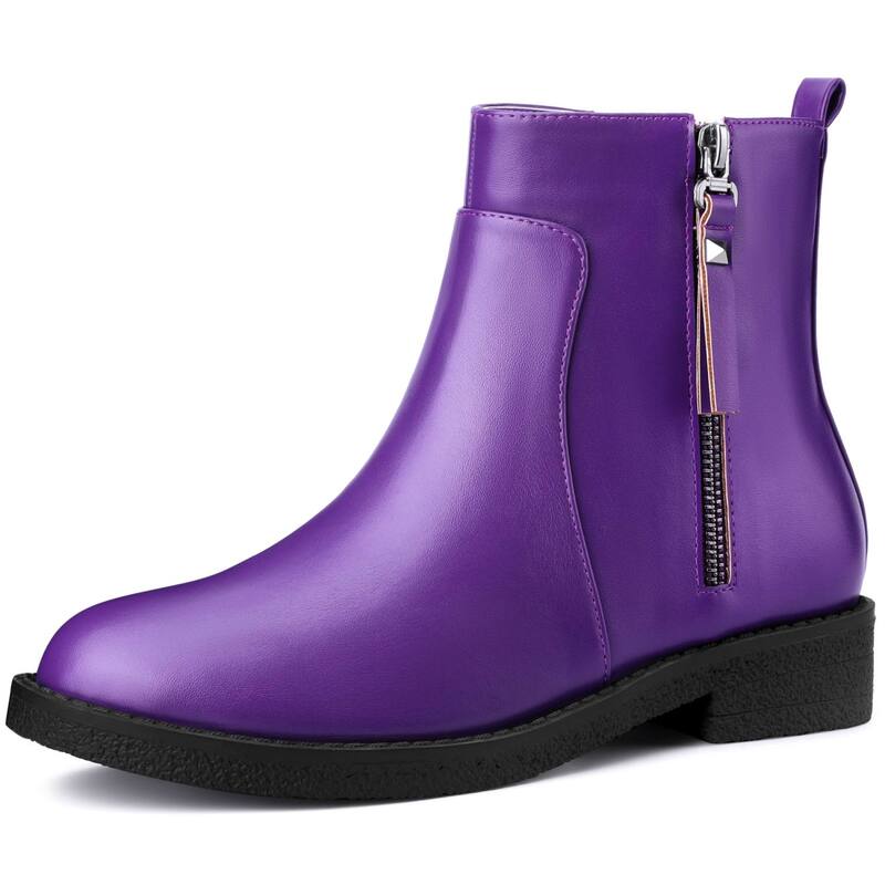 アレグラ ケー レディース シューズ ブーツ・レインブーツ アンクル ヒール ALLEGRA K Women'side Zip ..