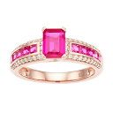 【送料無料】 アンブランデッド レディース リング アクセサリー Womens Unbranded POS LC RUBY & LC WHITE SAPP RING Rose Tone(4)