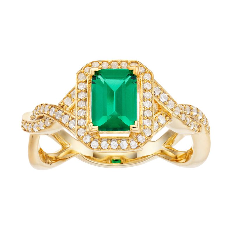 アンブランデッド レディース アクセサリー リング Womens Unbranded GOS LC EMERALD & LC WHITE SAPP RINGold Tone ゴールド