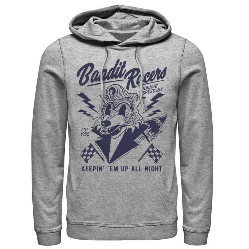 【送料無料】 アニメキャラクター メンズ Tシャツ トップス Men's Bandit Racers Raccoon Keepin Em Up All Night Hoodie Athletic Heather