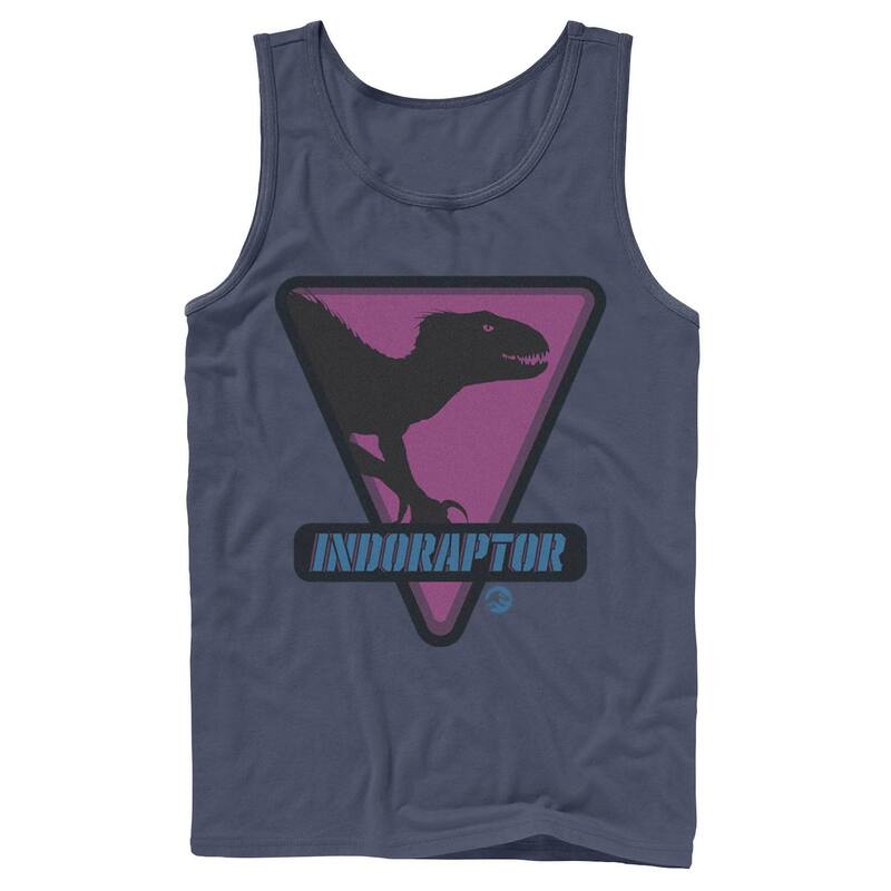 【送料無料】 アニメキャラクター メンズ Tシャツ トップス Men's Jurassic World Indoraptor Silhouette Tank Top Navy