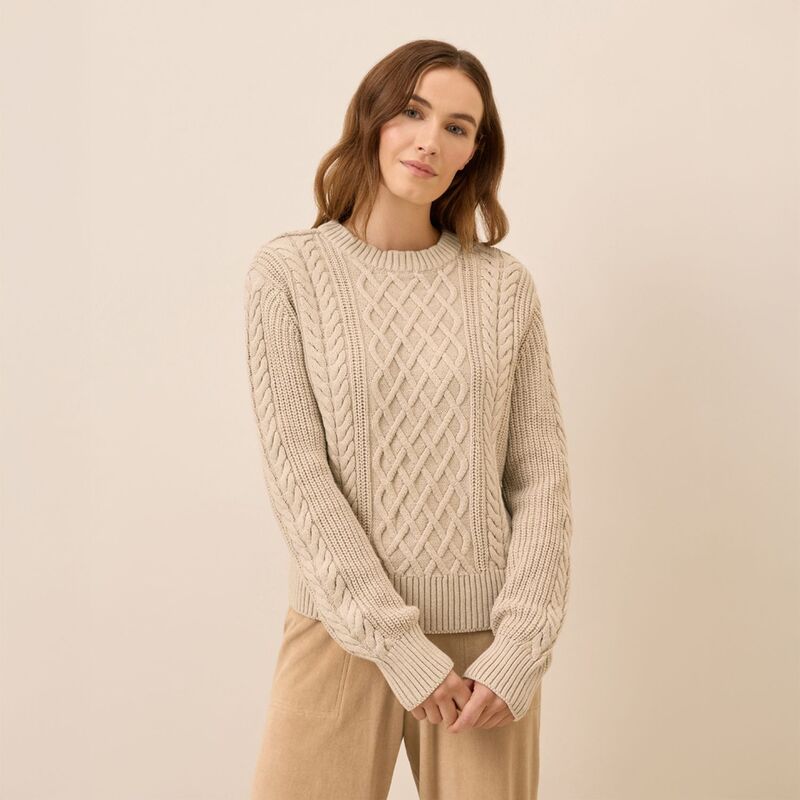 パクト レディース アウター ニット・セーター コットン Pact Cable Knit Crew Sweater Made With Orga..