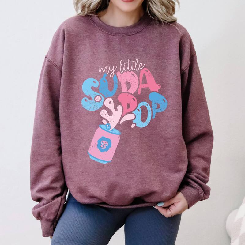T-Shirts - Simply Sage Market レディース トップス Tシャツ スウェット Simply Sage Market My Little Soda Pop - Sweatshirt Heather Maroon ヘザー