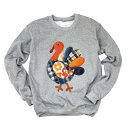 【送料無料】 Simply Sage Market レディース Tシャツ トップス Plaid Turkey Patchwork Print - Women's Graphic Sweatshirt Graphite