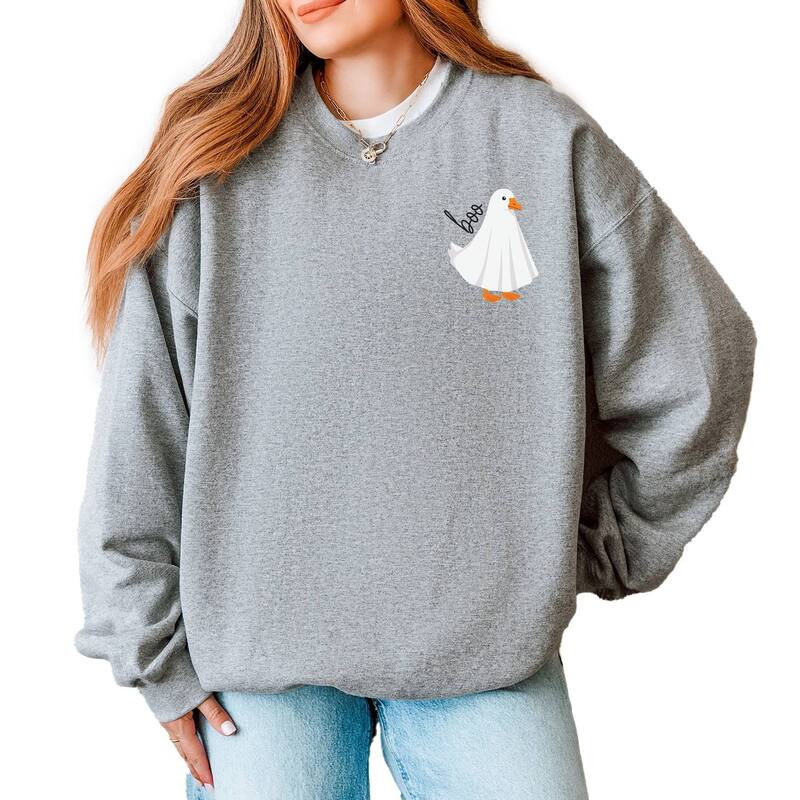 Simply Sage Market レディース トップス Tシャツ スウェット グース グラフィック Simply Sage Market Boo Ghost Goose - Women's Graphic Sweatshirt Graphite グラファイト